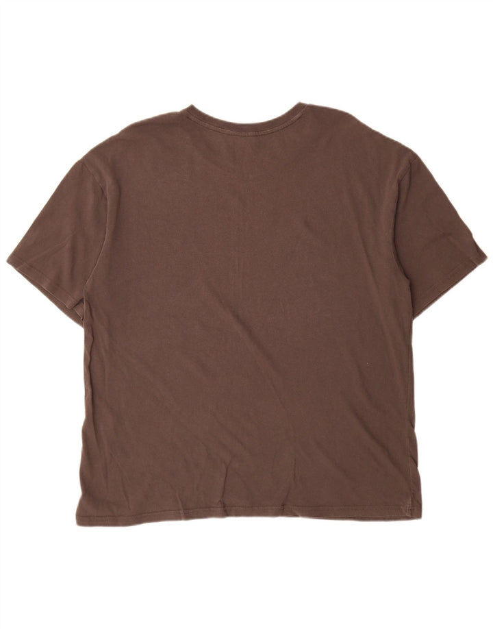 Hurley Camiseta masculina gráfica grande marrom