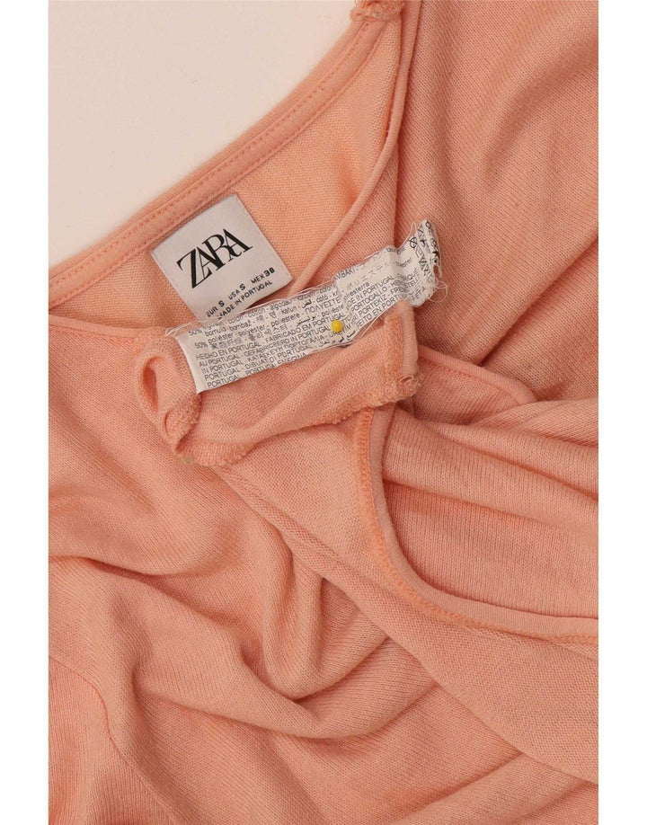 Camiseta masculina Zara Top pequeno algodão rosa