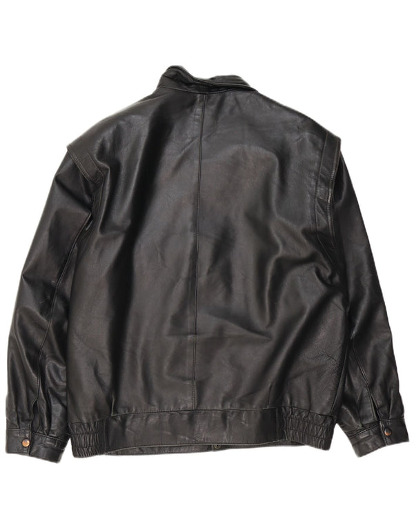 Jaqueta de couro masculina VINTAGE UK 40 grande couro preto