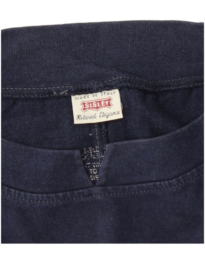 Sisley feminino gráfico oversized moletom jumper Reino Unido 14 médio azul marinho