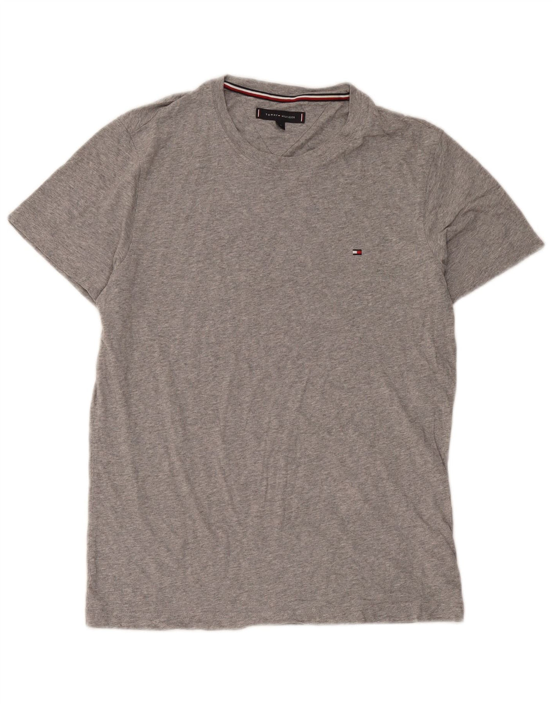 Camiseta masculina Tommy Hilfiger Top cinza médio algodão