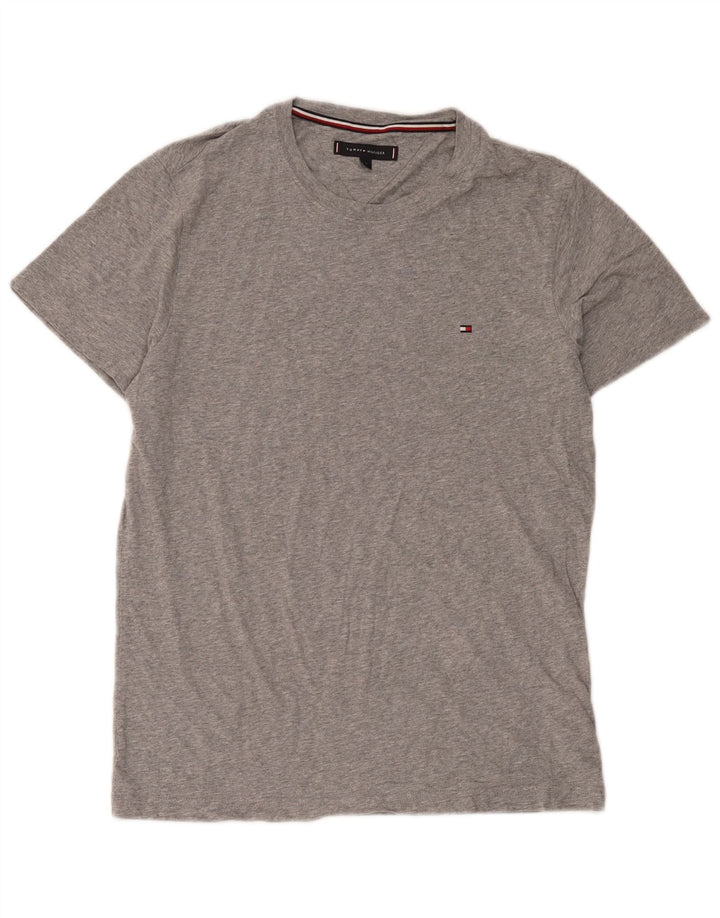 Camiseta masculina Tommy Hilfiger Top cinza médio algodão