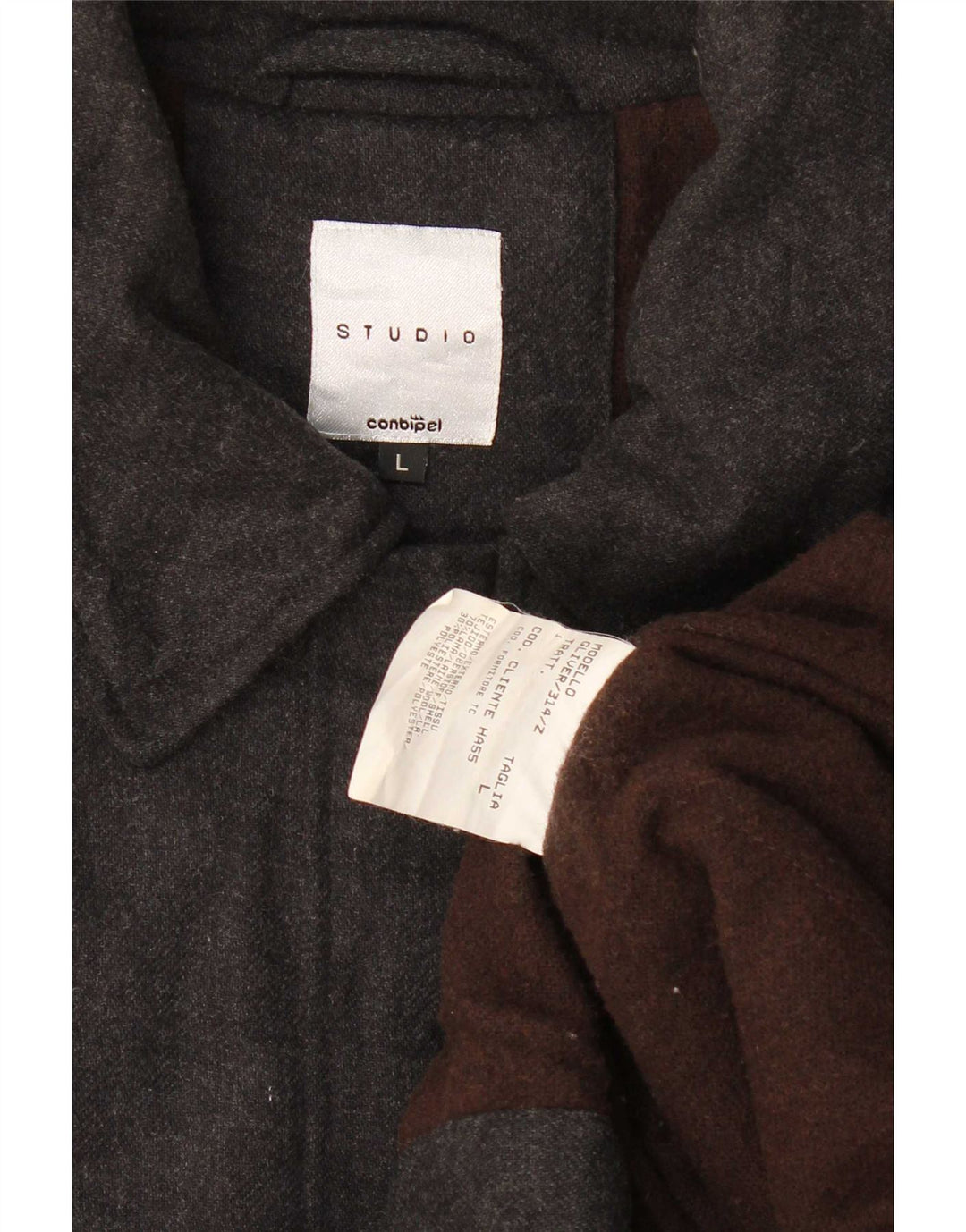 Sobretudo masculino Conbipel Studio UK 40 grande lã cinza