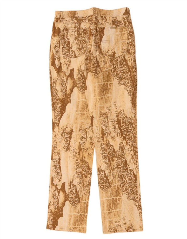 Calça feminina Trussardi com estampa abstrata reta casual W32 L33 bege