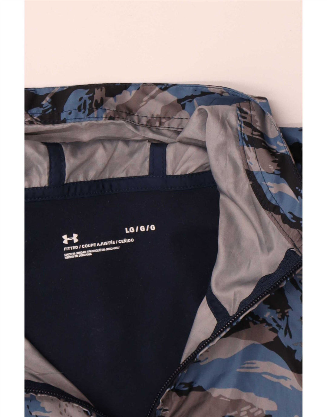 Under Armour masculino pulôver com capuz moletom grande camuflagem azul marinho