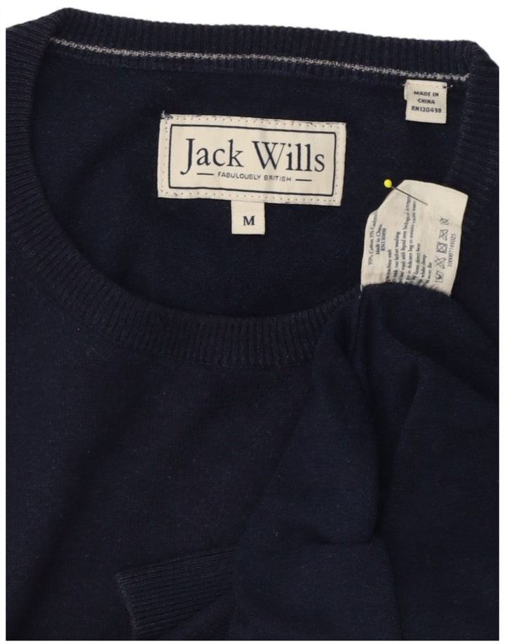 Suéter masculino Jack Wills com gola redonda, algodão azul marinho médio