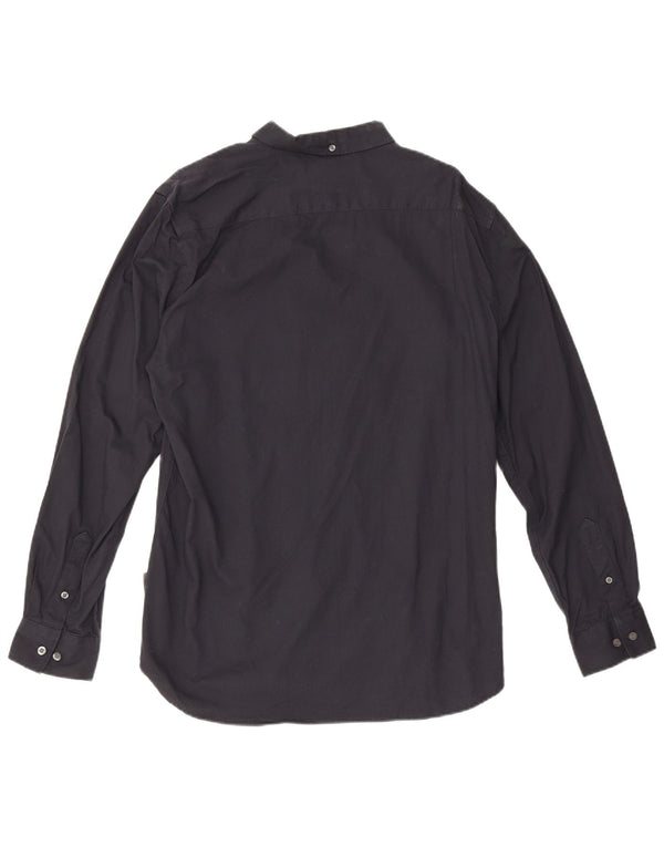 Camisa masculina French Connection grande algodão preto