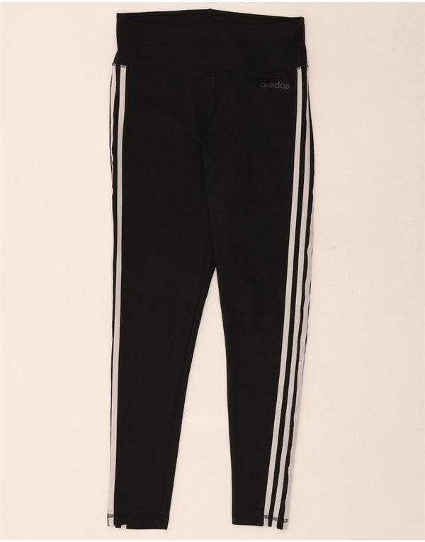 ADIDAS Womens Climalite Leggings UK 12/14 Médio Preto Poliéster
