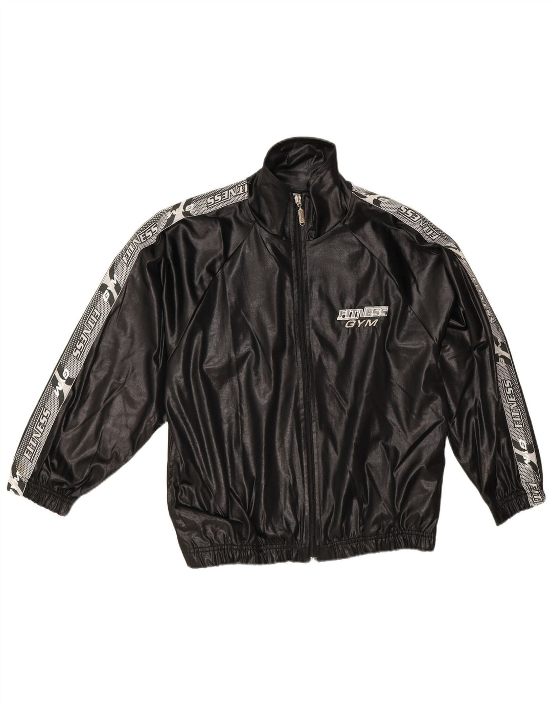 Campagnolo feminino gráfico oversized agasalho top jaqueta Reino Unido 10 pequeno preto