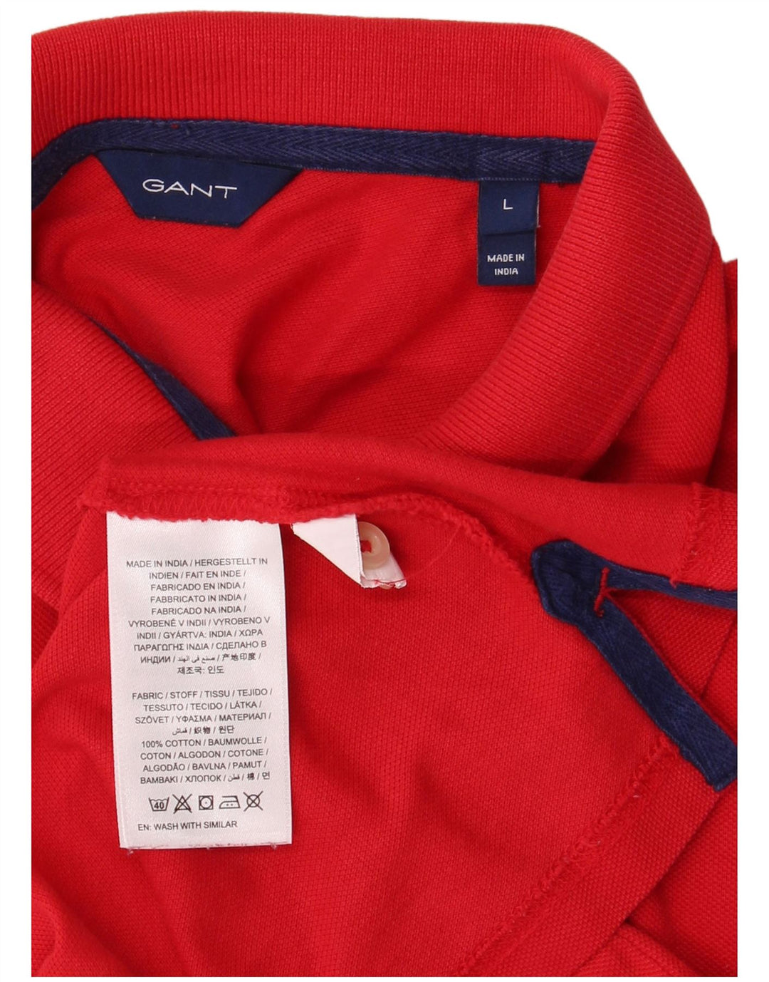 Camisa polo feminina GANT Reino Unido 16 grande algodão vermelho