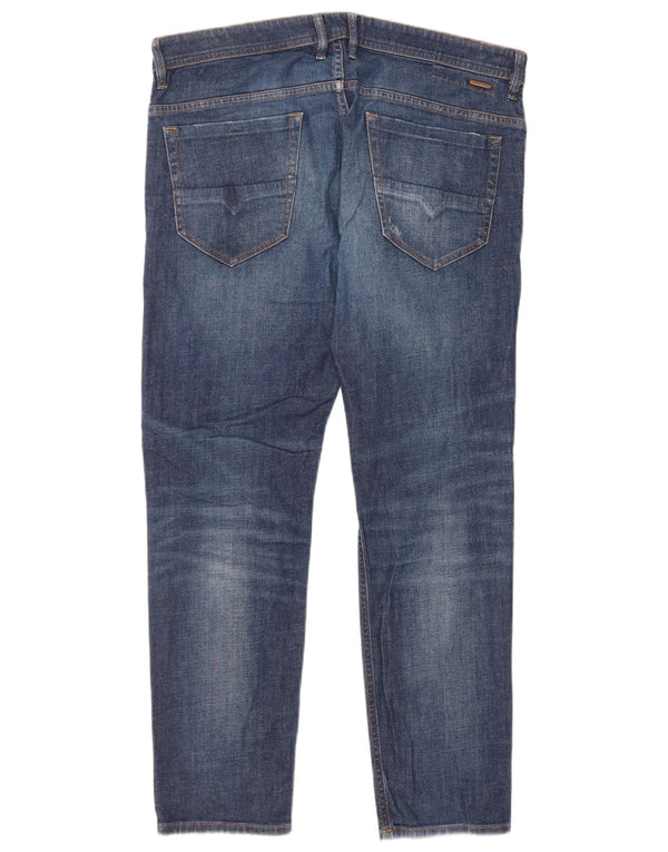 Diesel Mens Thommer Distressed Slim Skinny Jeans W36 L32 Azul Algodão