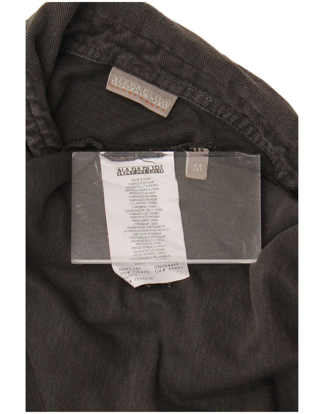 Camisa polo masculina de manga comprida NAPAPIJRI algodão cinza médio