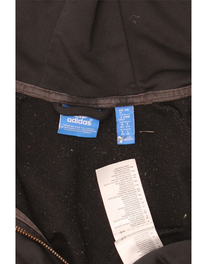 Adidas feminino zip moletom com capuz tamanho 16 poliéster preto