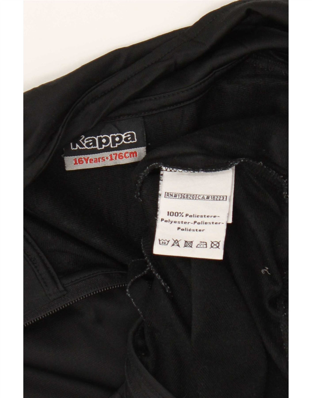 Jaqueta Kappa Boys Graphic Tracksuit 15-16 Anos Preto Colorblock