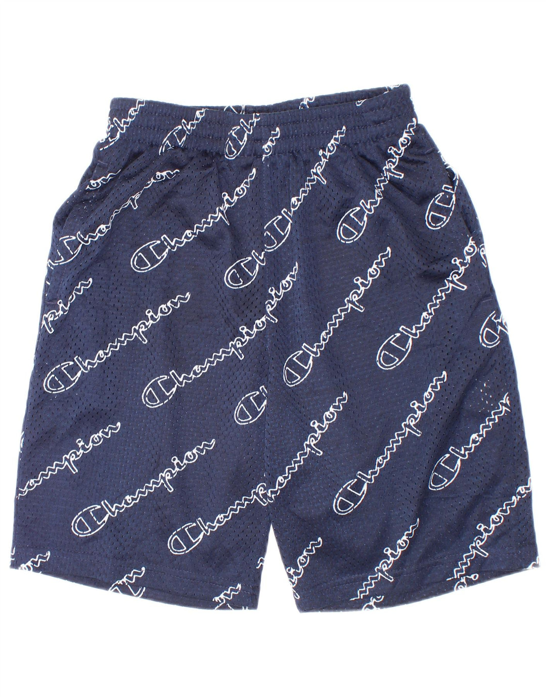 Shorts esportivos gráficos Champion Boys 9-10 anos médio azul marinho poliéster