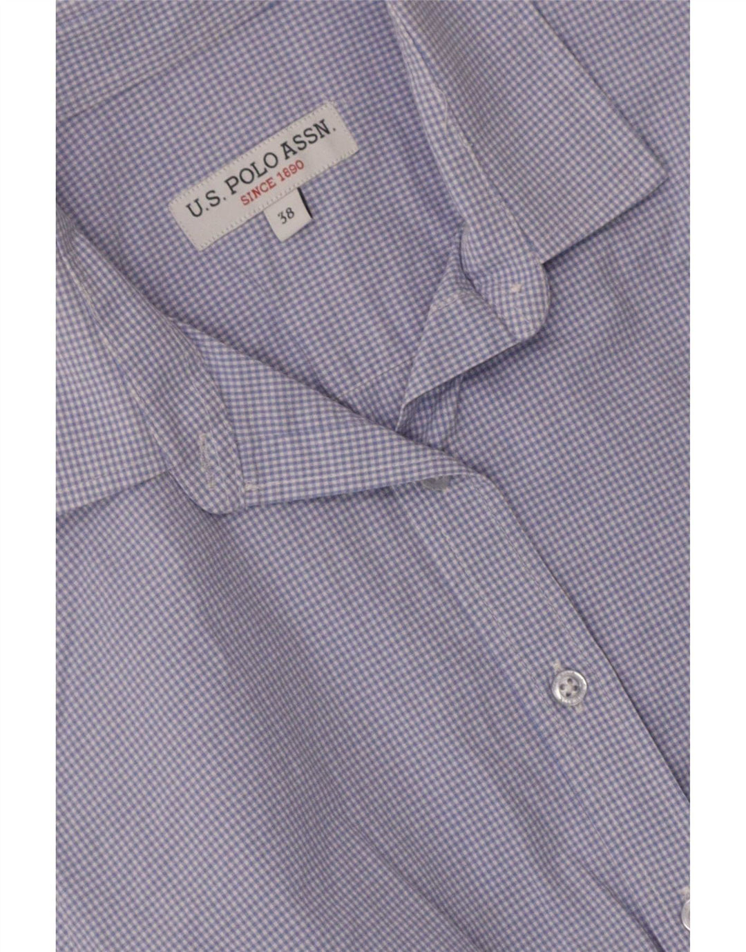 US Polo Assn. Camisa Feminina EU 38 Médio Azul Gingham