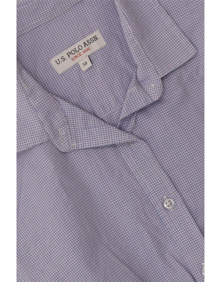 US Polo Assn. Camisa Feminina EU 38 Médio Azul Gingham