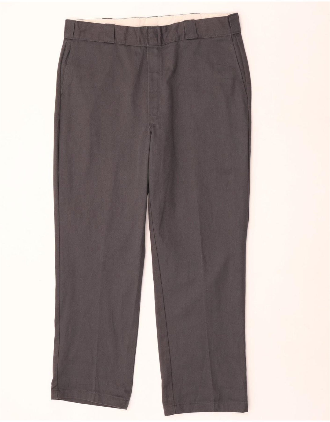 Calças Dickies Mens Straight Chino W38 L30 Cinza Poliéster