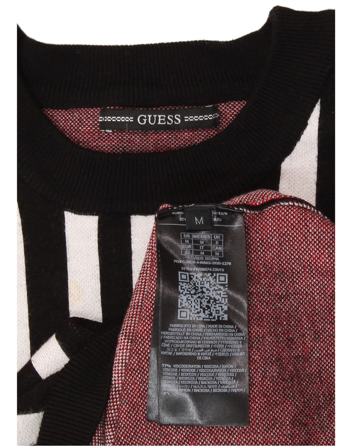 Guess Suéter feminino oversized com gola redonda Reino Unido 8 pequeno preto
