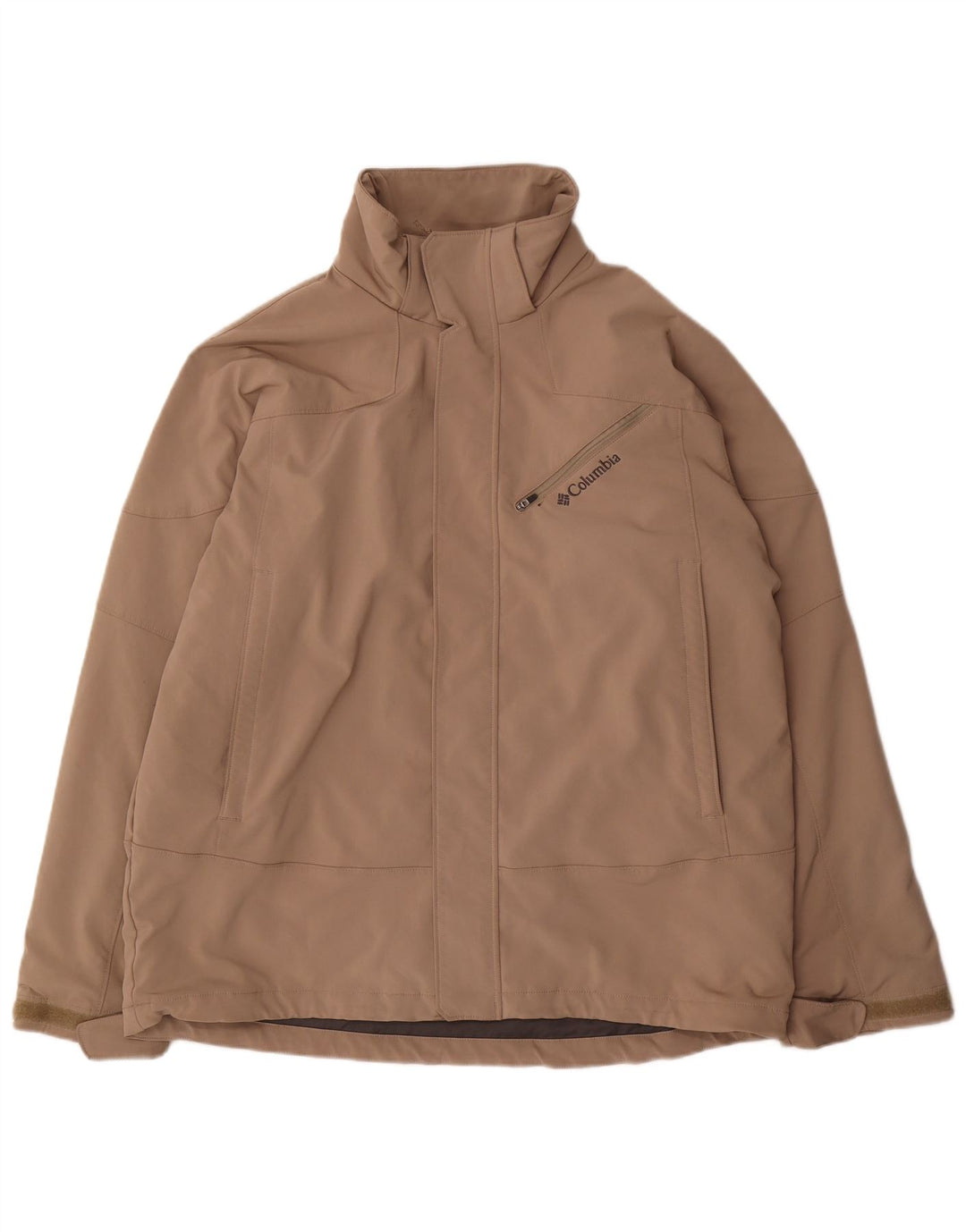 Jaqueta corta-vento masculina Columbia UK 40 grande poliéster bege