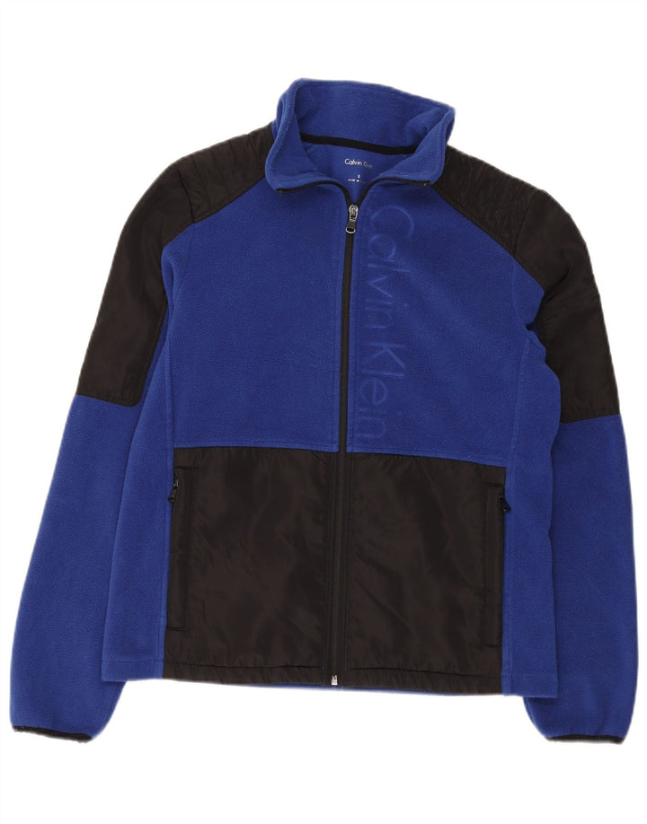 Jaqueta Calvin Klein Feminina Graphic Fleece UK 10 Pequeno Bloco Colorido Azul