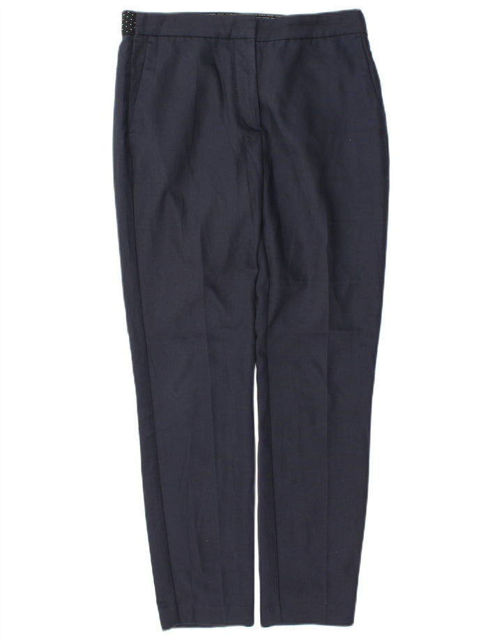 Calça Chino Slim Feminina Zara Pequeno W26 L27 Azul Marinho Poliéster