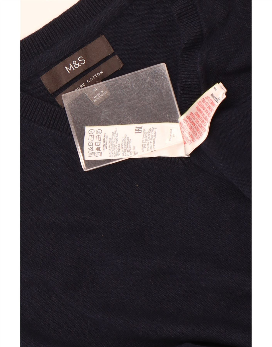 Regata masculina Marks & Spencer com colete XL de algodão azul marinho