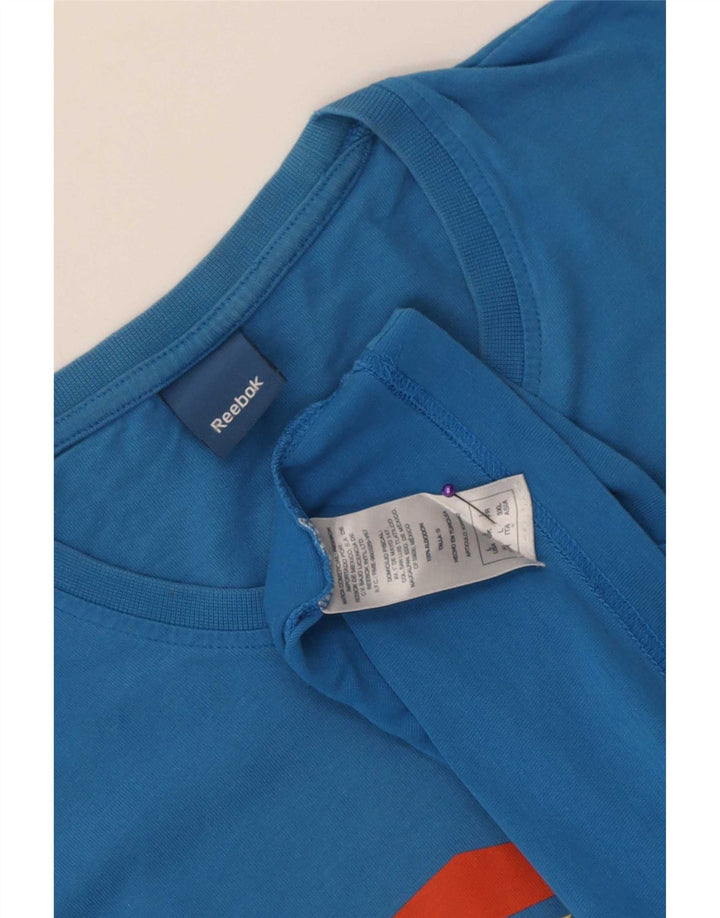 Camiseta gráfica masculina Reebok Top grande algodão azul