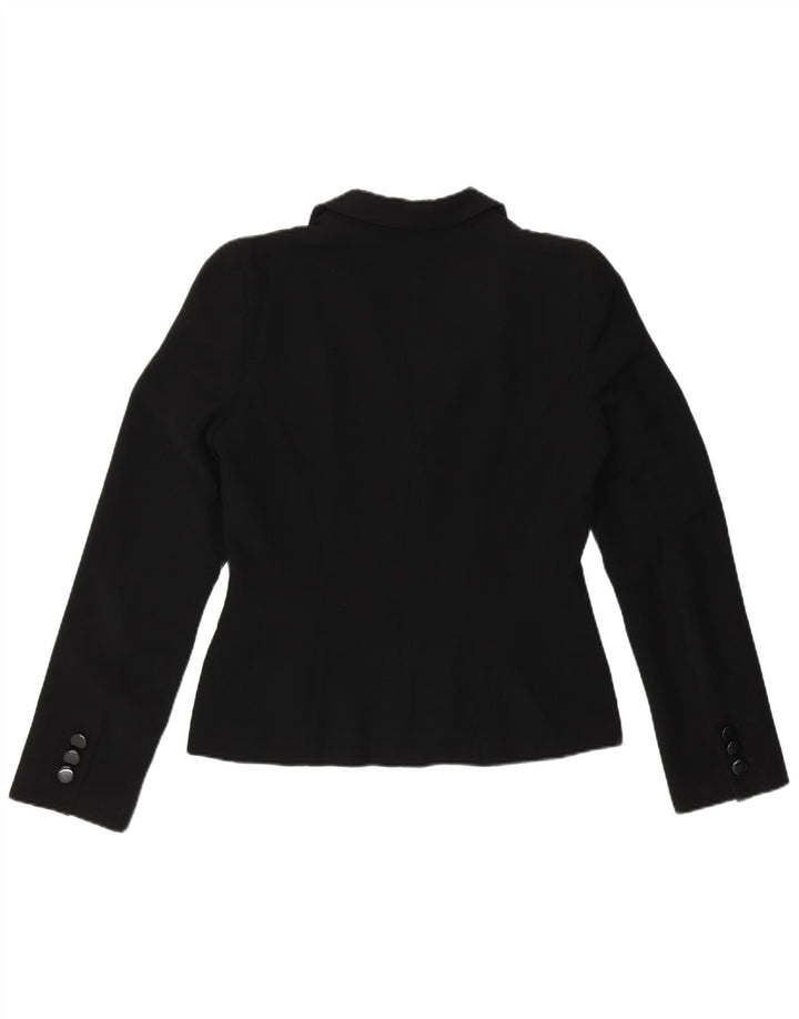 Jaqueta blazer feminina de 2 botões Hobbs UK 12 poliéster preto médio