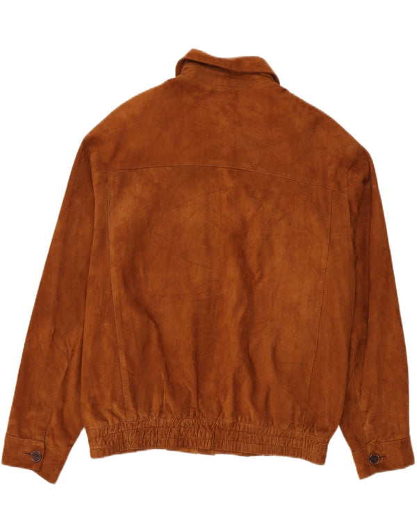 Jaqueta de camurça de couro masculina vintage IT 56 3XL couro marrom