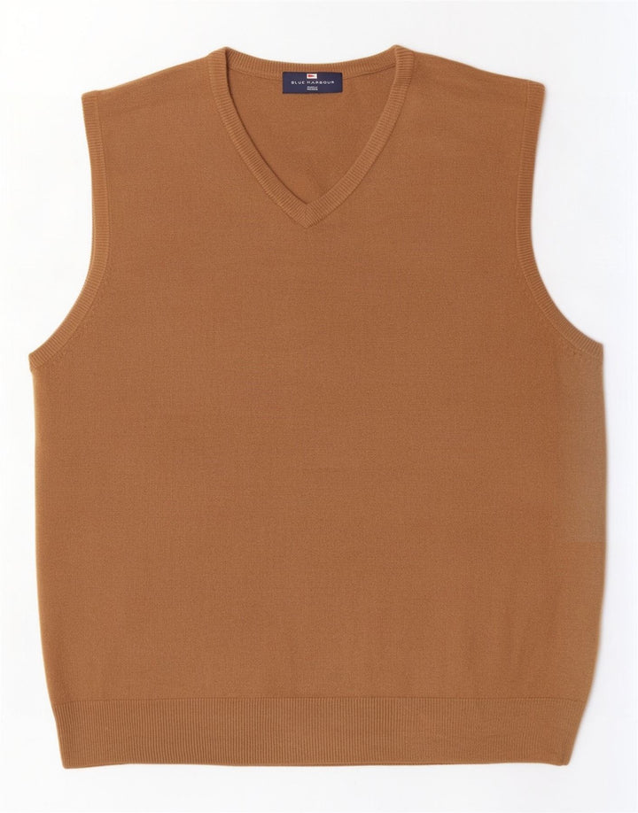 Regata masculina Marks & Spencer Blue Harbor Vest grande acrílico bege