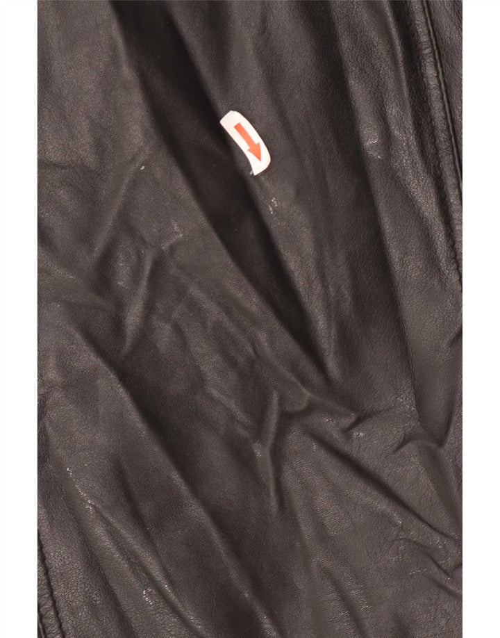 Jaqueta de couro masculina vintage UK 36 pequena preta