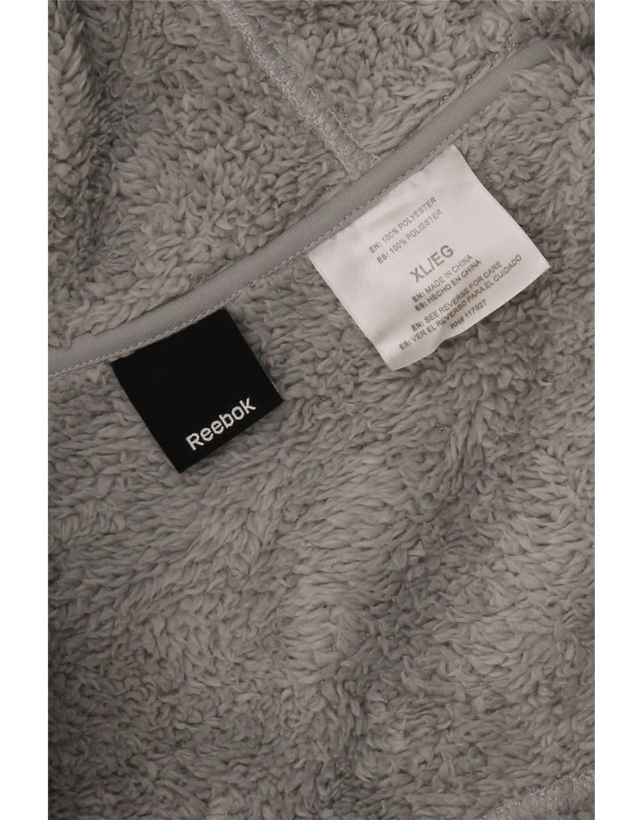 Jaqueta de lã com capuz masculina Reebok UK 42 XL poliéster cinza