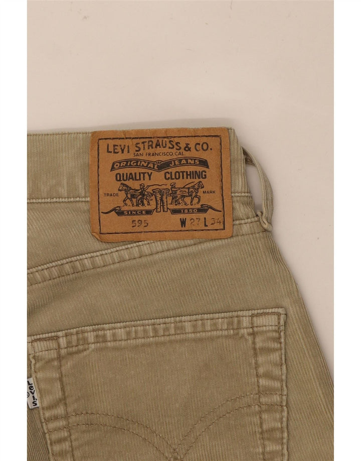 LEVI'S Womens 595 Straight Corduroy Trousers W27 L31 Beige Cotton Vintage Levi's and Second-Hand Levi's from Messina Hembry 