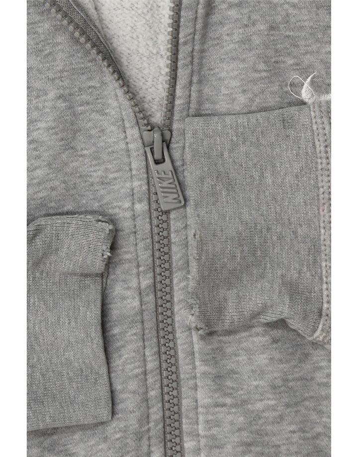 Suéter masculino Nike com capuz e zíper cinza médio algodão manchado