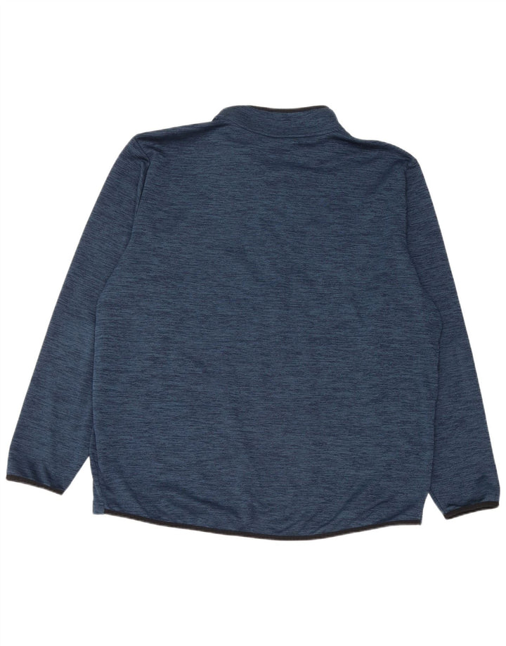 Under Armour Mens Zip Neck Pulôver Treino Top 2XL Azul Salpicado