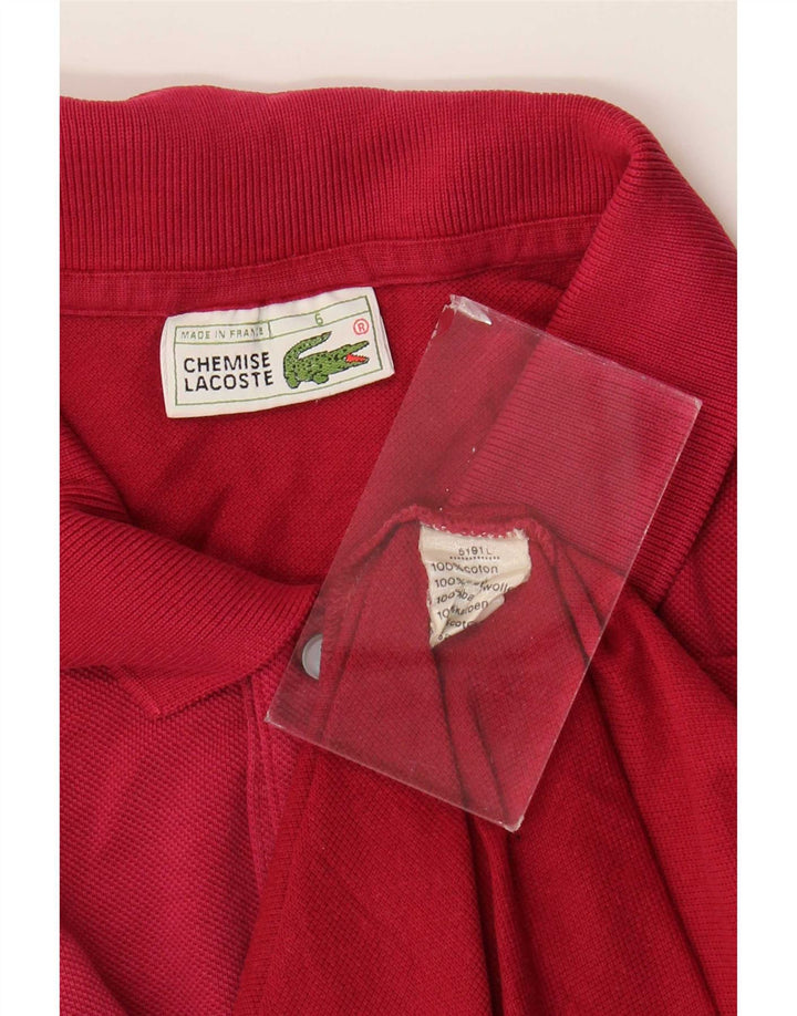 Camisa polo masculina Lacoste tamanho 6 XL algodão vermelho