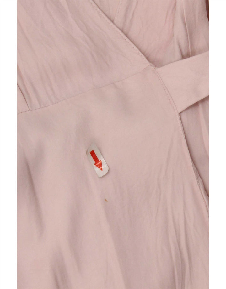 Vestido feminino Zara UK 10 pequeno viscose rosa