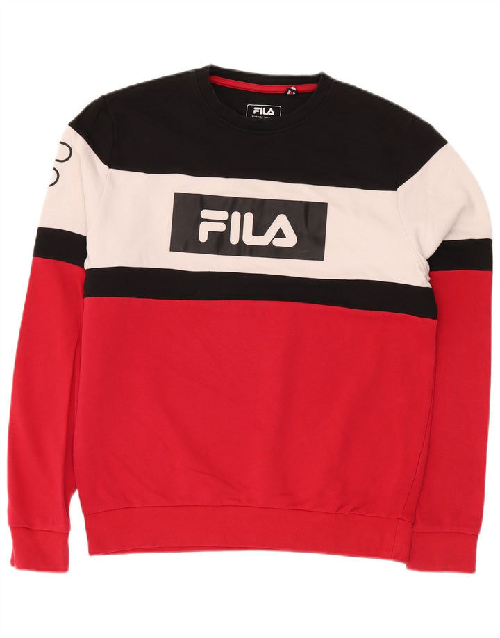 FILA Moletom Masculino Gráfico Jumper Pequeno Multicolorido Colorblock Algodão