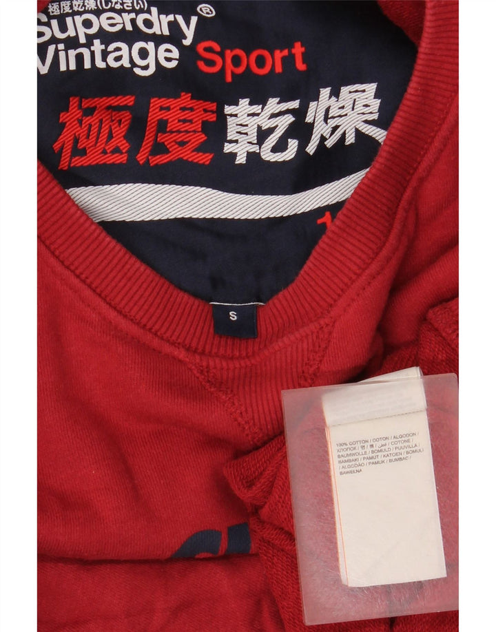 Superdry moletom gráfico masculino jumper pequeno algodão colorblock vermelho