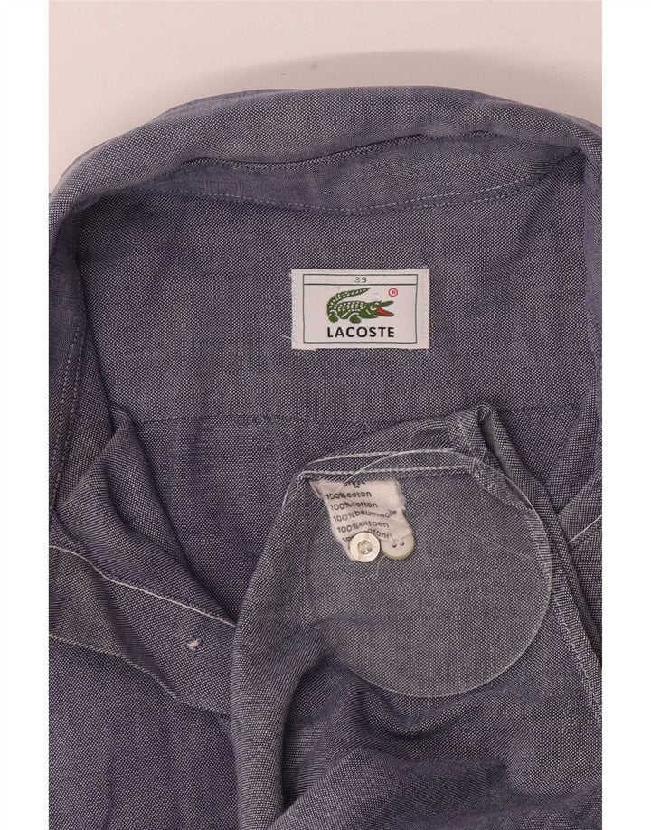 Camisa masculina Lacoste tamanho 39 algodão azul médio