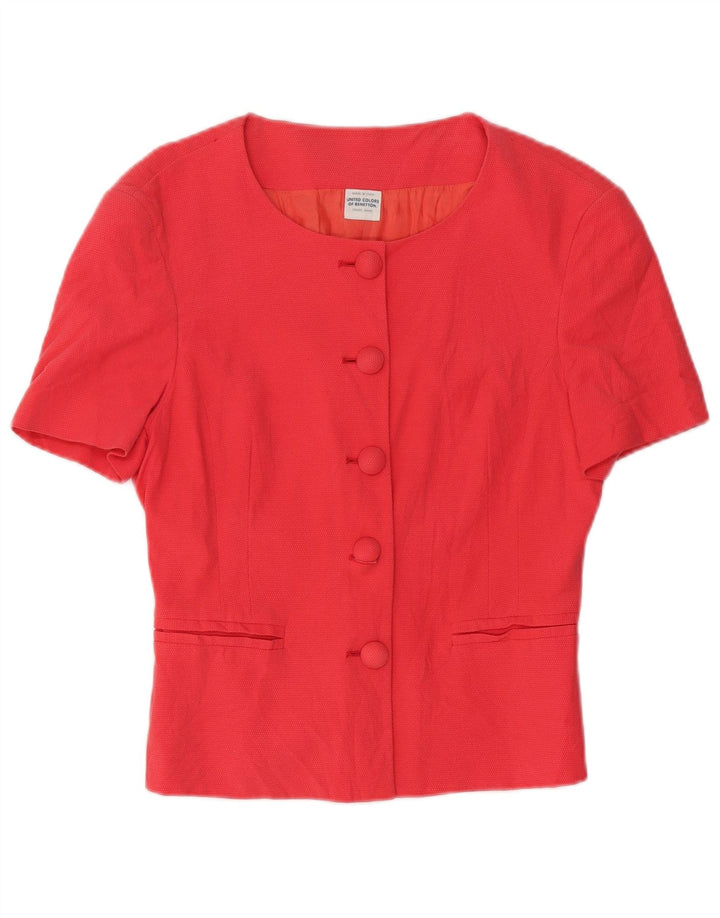 Jaqueta blazer feminina de manga curta com 5 botões BENETTON IT 42 rosa médio