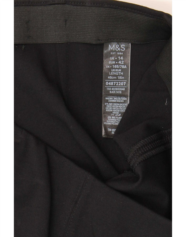 Minissaia feminina Marks & Spencer UK 14 grande W32 viscose preta