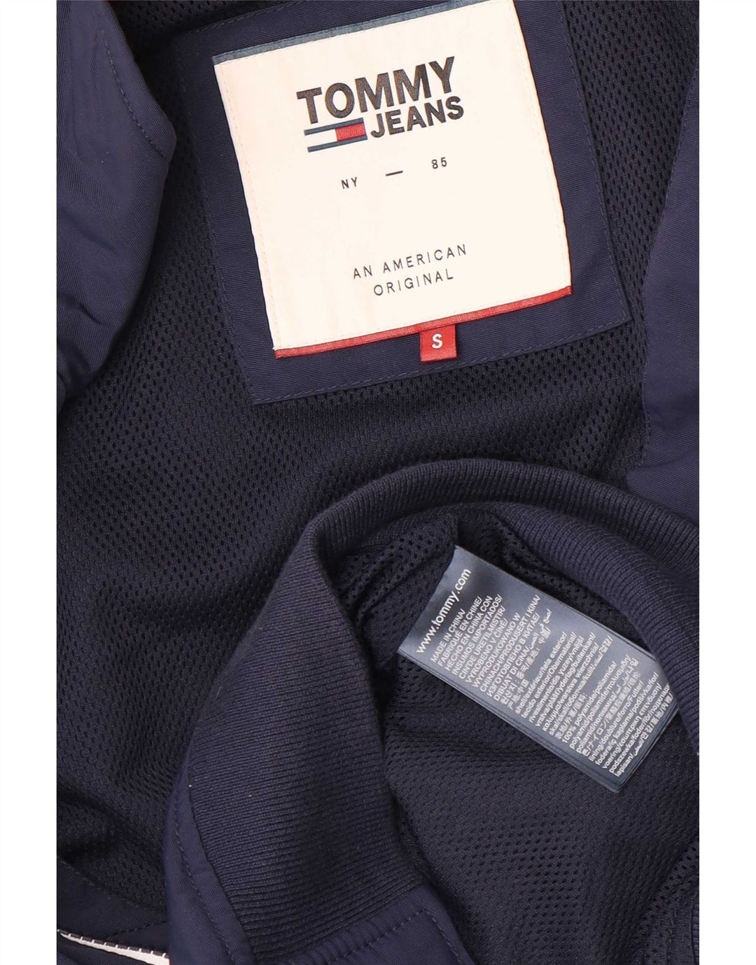 Tommy Hilfiger Mens Bomber Jacket UK 36 Pequeno Azul Marinho Poliamida