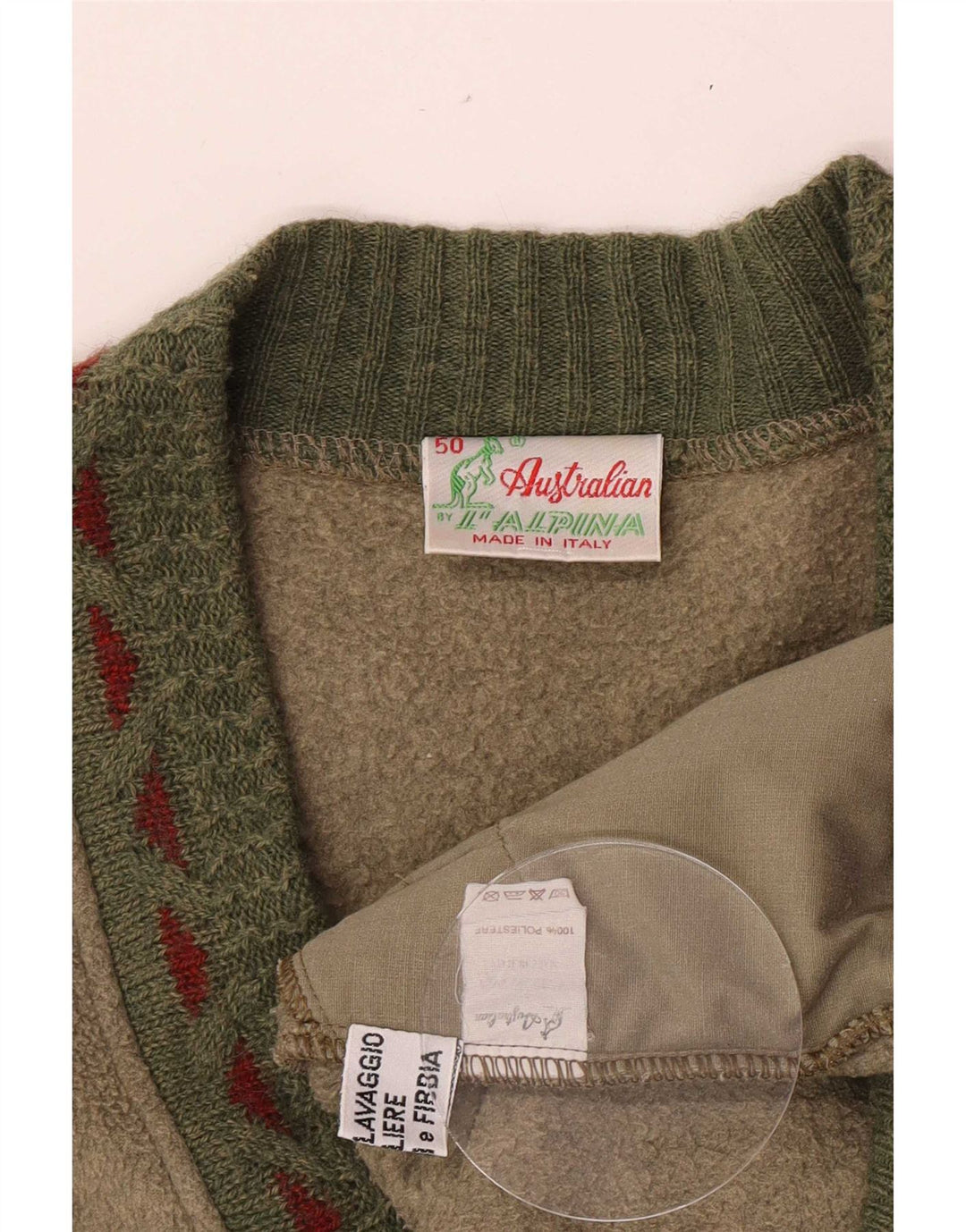 Jaqueta de lã masculina AUSTRALIAN L'ALPINA IT 50 poliéster verde grande