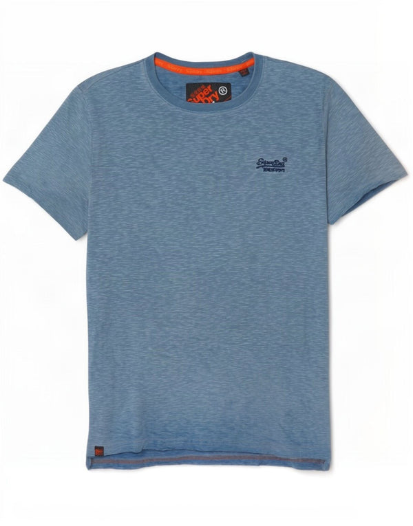 Camiseta masculina Superdry Top XS algodão manchado azul