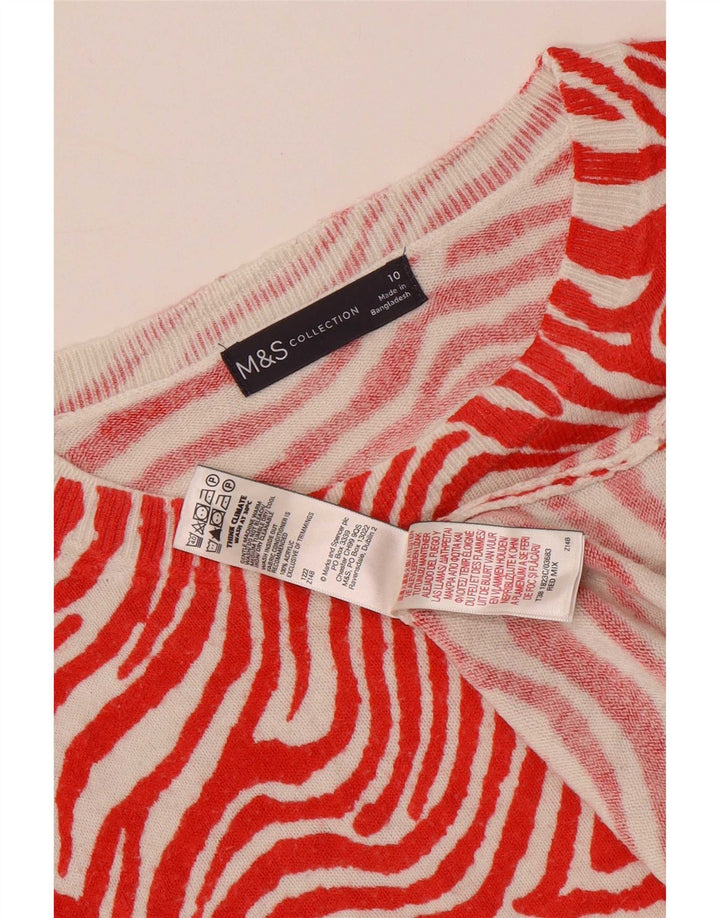 Suéter feminino Marks & Spencer com gola redonda Reino Unido 10 pequeno vermelho