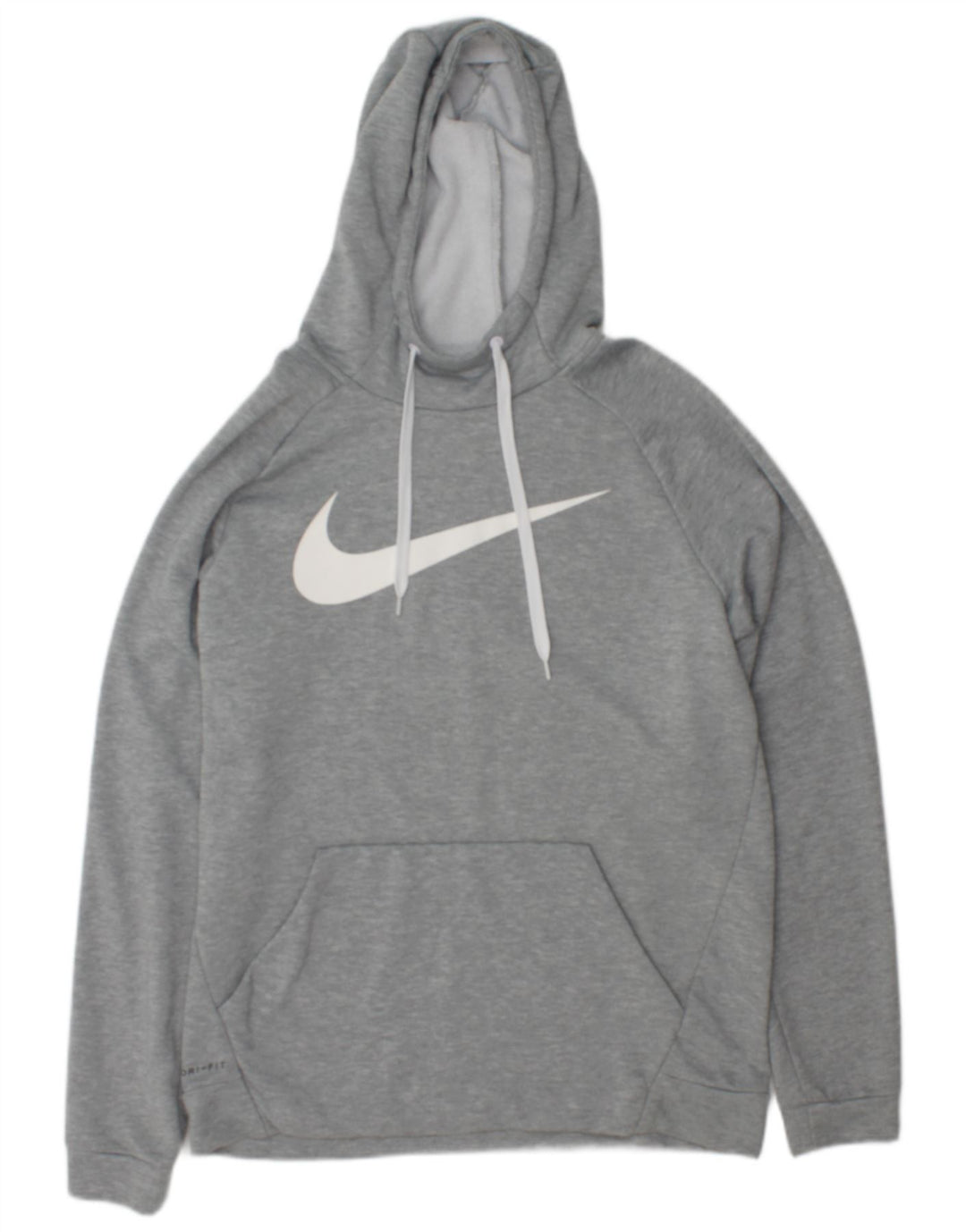Suéter Nike masculino Dri Fit Graphic com capuz grande poliéster manchado cinza