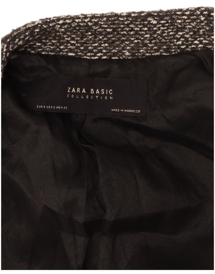 ZARA Womens Open Blazer Jacket UK 10 Pequeno Cinza