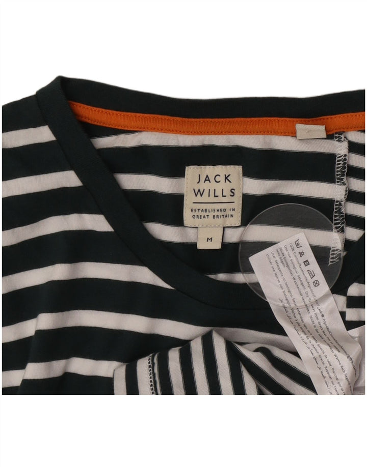 Camiseta masculina Jack Wills Top médio de algodão listrado branco